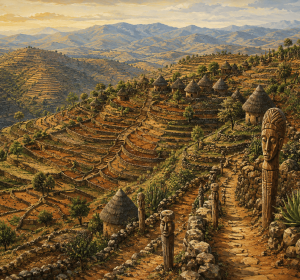 Terraces of Konso: Ancient Earth Architecture Fine Art Canvas Print