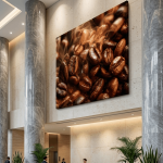 Golden Roast: Luxury Ethiopian Arabica Coffee Macro Canvas Art