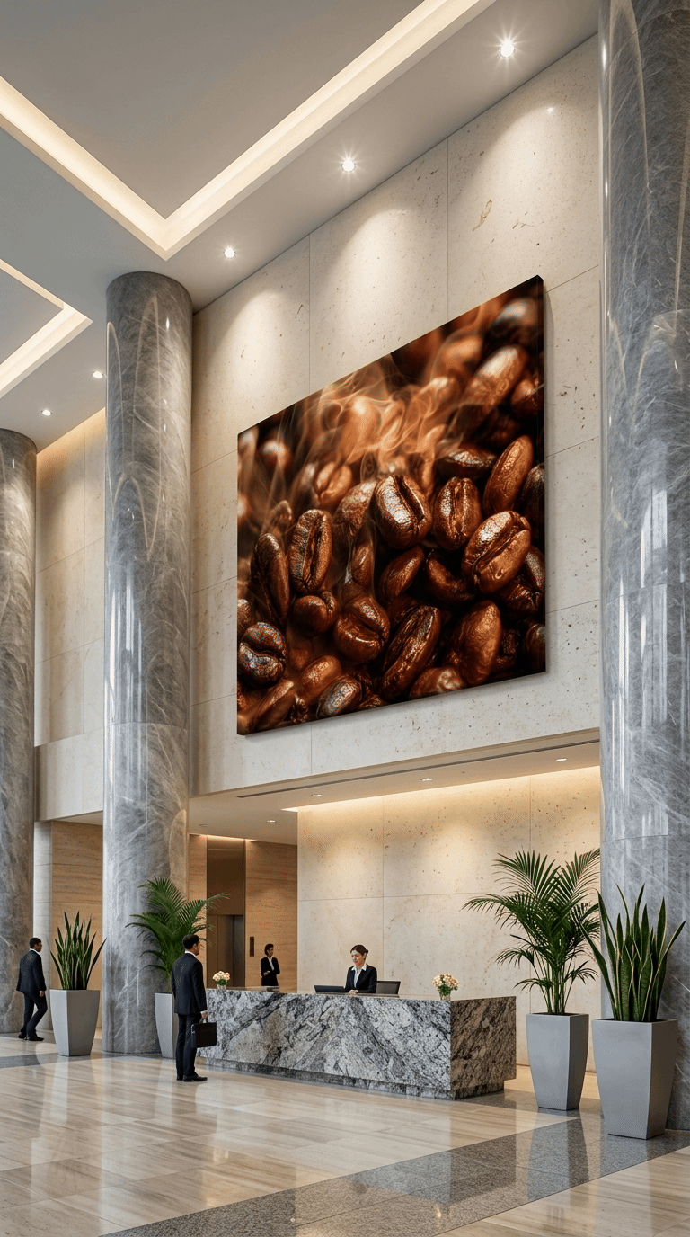 Golden Roast: Luxury Ethiopian Arabica Coffee Macro Canvas Art