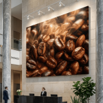 Golden Roast: Luxury Ethiopian Arabica Coffee Macro Canvas Art