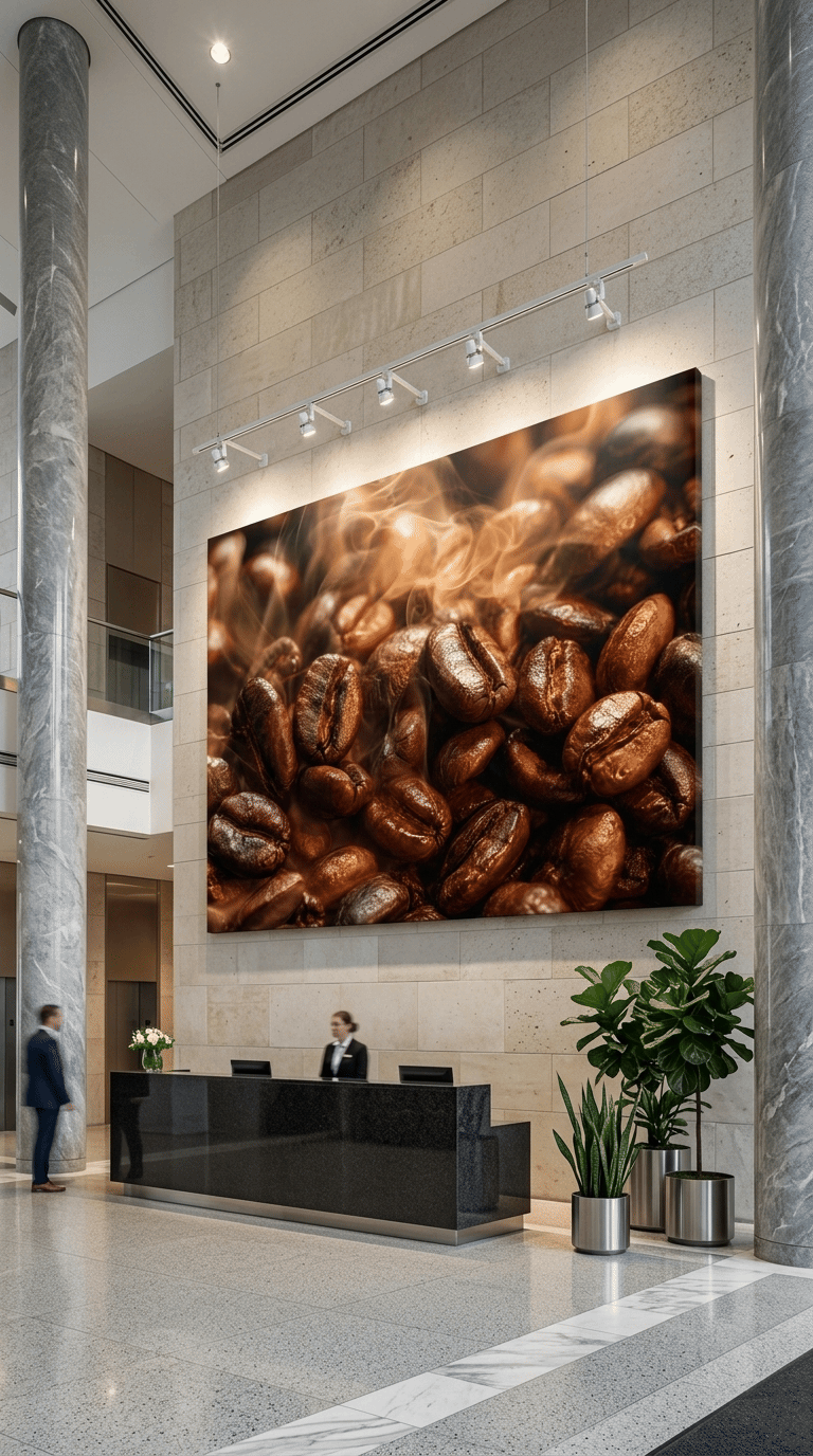 Golden Roast: Luxury Ethiopian Arabica Coffee Macro Canvas Art