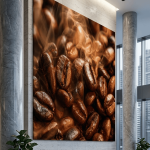 Golden Roast: Luxury Ethiopian Arabica Coffee Macro Canvas Art