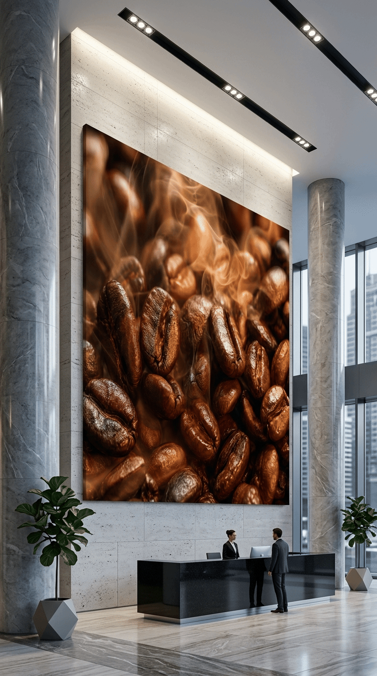 Golden Roast: Luxury Ethiopian Arabica Coffee Macro Canvas Art