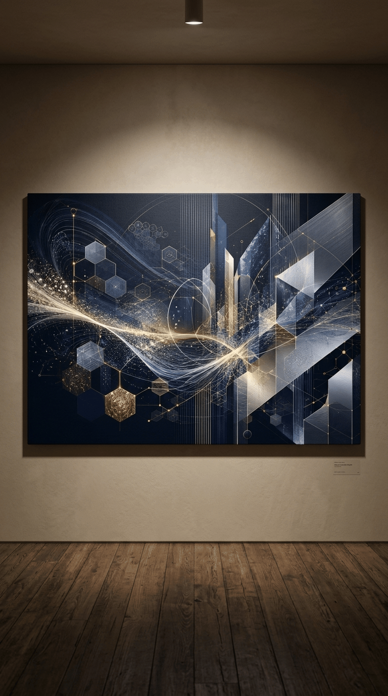 Nexus of Strategy: Modern Abstract Corporate Innovation Canvas Art