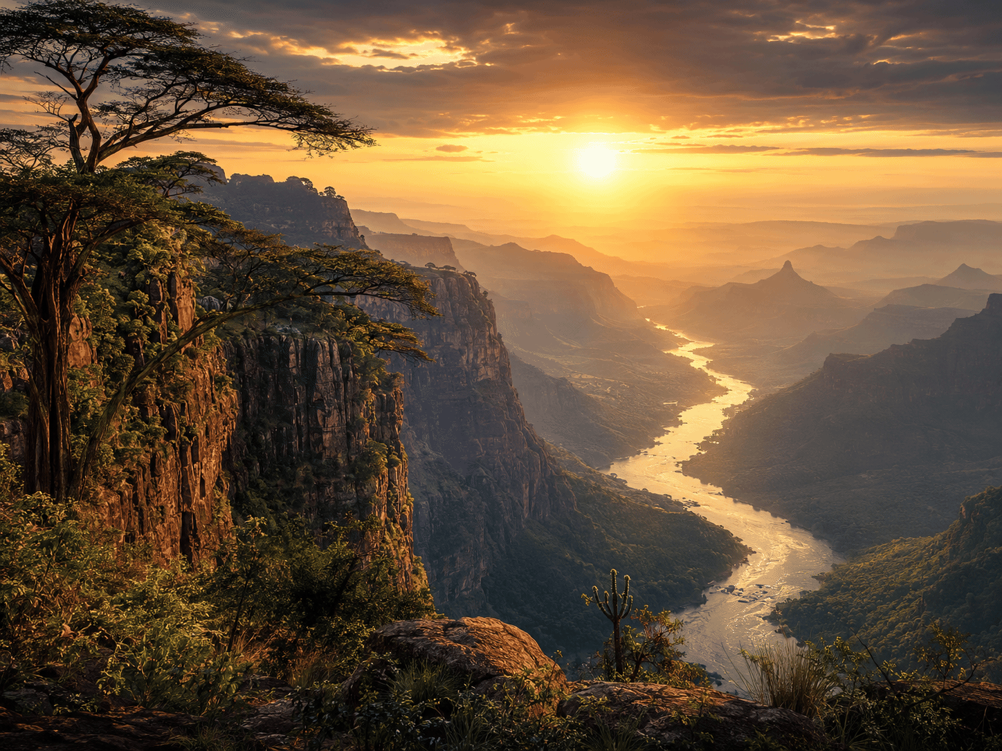 Blue Nile Gorge at Sunrise | Ethiopian Landscape Wall Art | Canvas Addis
