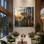 Ethio-Futurist Kingdom of Axum – Museum-Quality Canvas Wall Art | Luxury Sci-Fi Ethiopian Heritage Landscape