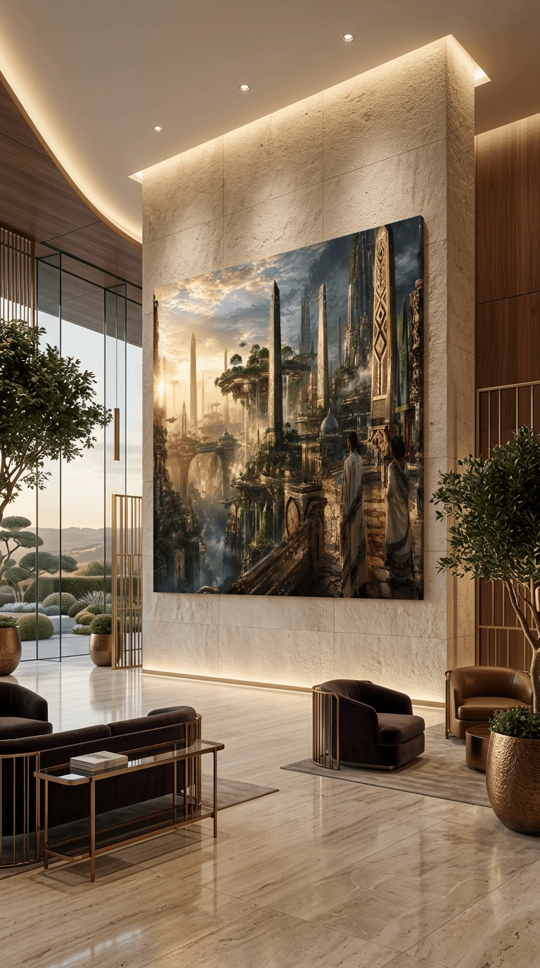 Ethio-Futurist Kingdom of Axum – Museum-Quality Canvas Wall Art | Luxury Sci-Fi Ethiopian Heritage Landscape