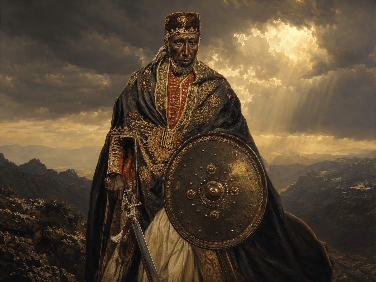 Ras Alula Engida – Ethiopian Warrior General Royal Portrait Canvas Art | Museum Quality Historical Fine Art Wall Decor