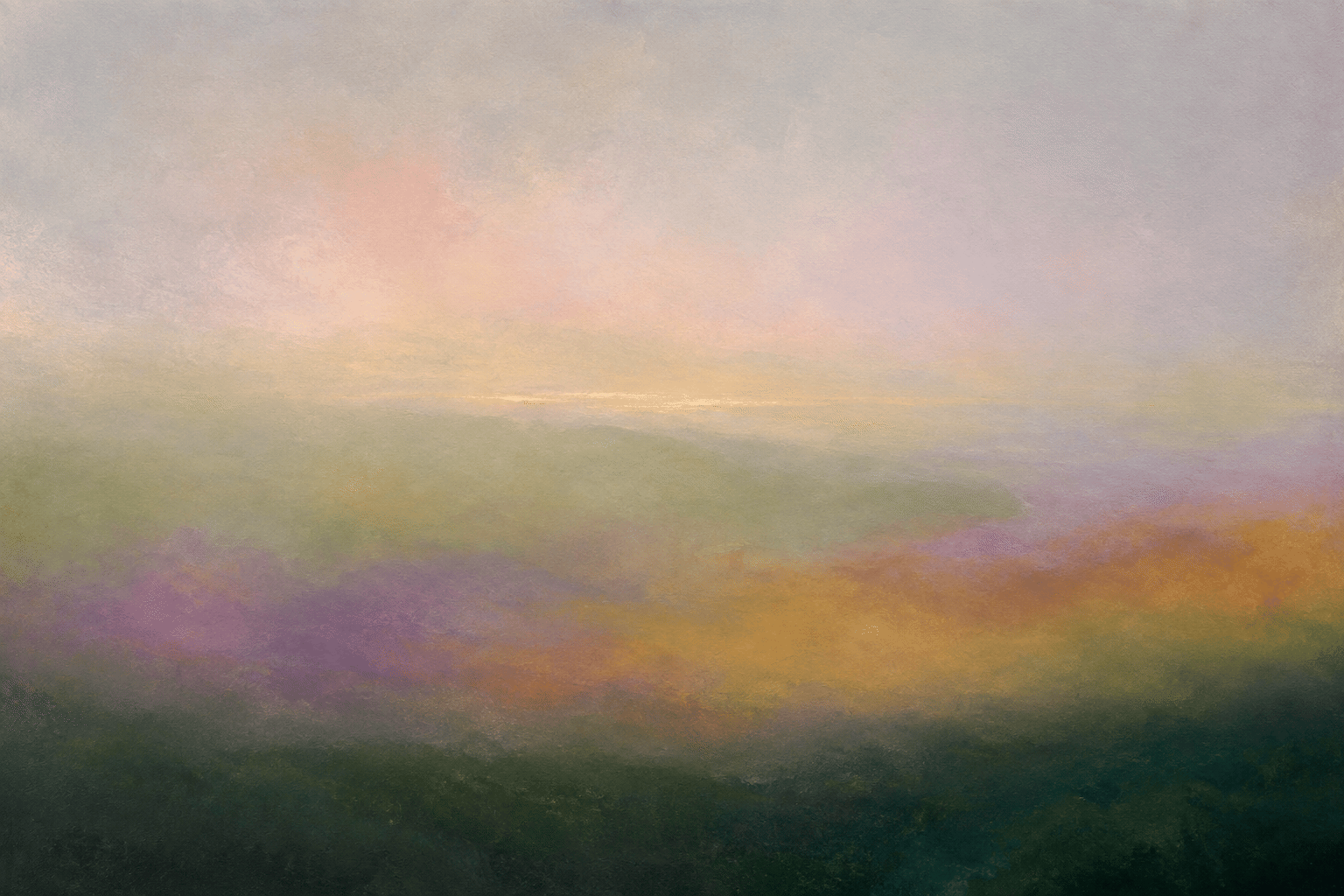 Highland Mist Atmospheric Color Field Abstract Canvas