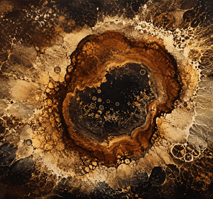 Coffee Ring Cosmos Macro Abstract Canvas