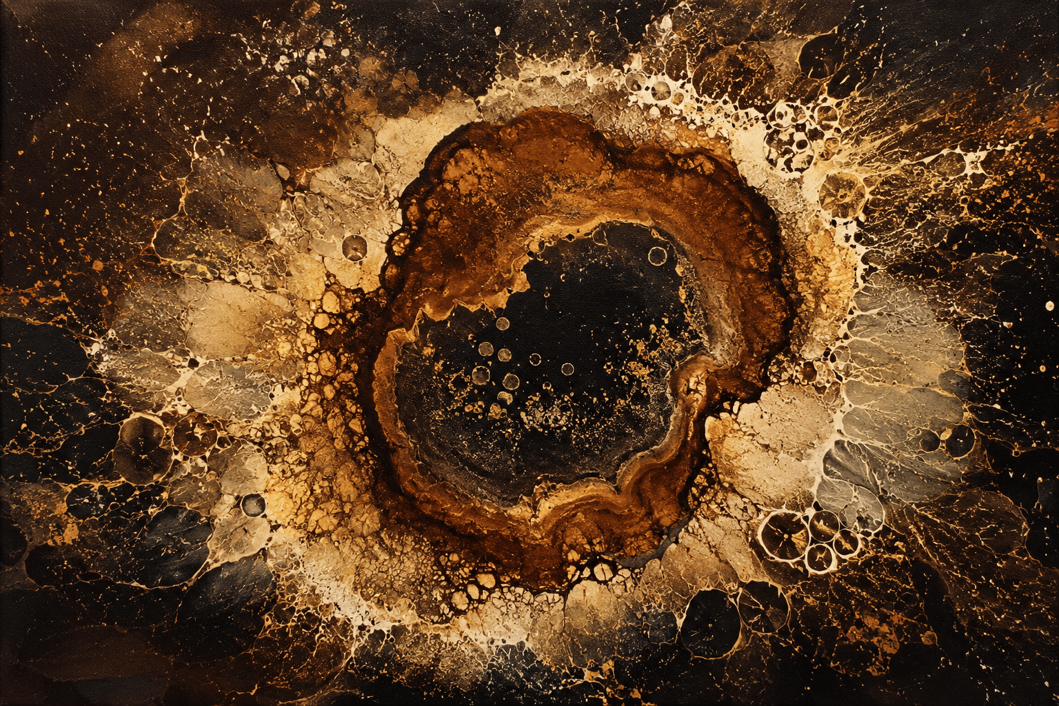 Coffee Ring Cosmos Macro Abstract Canvas