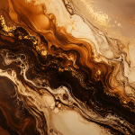 Buna Flow Liquid Abstract in Earth Tones Canvas