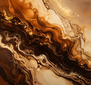 Buna Flow Liquid Abstract in Earth Tones Canvas