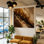 Buna Flow Liquid Abstract in Earth Tones Canvas