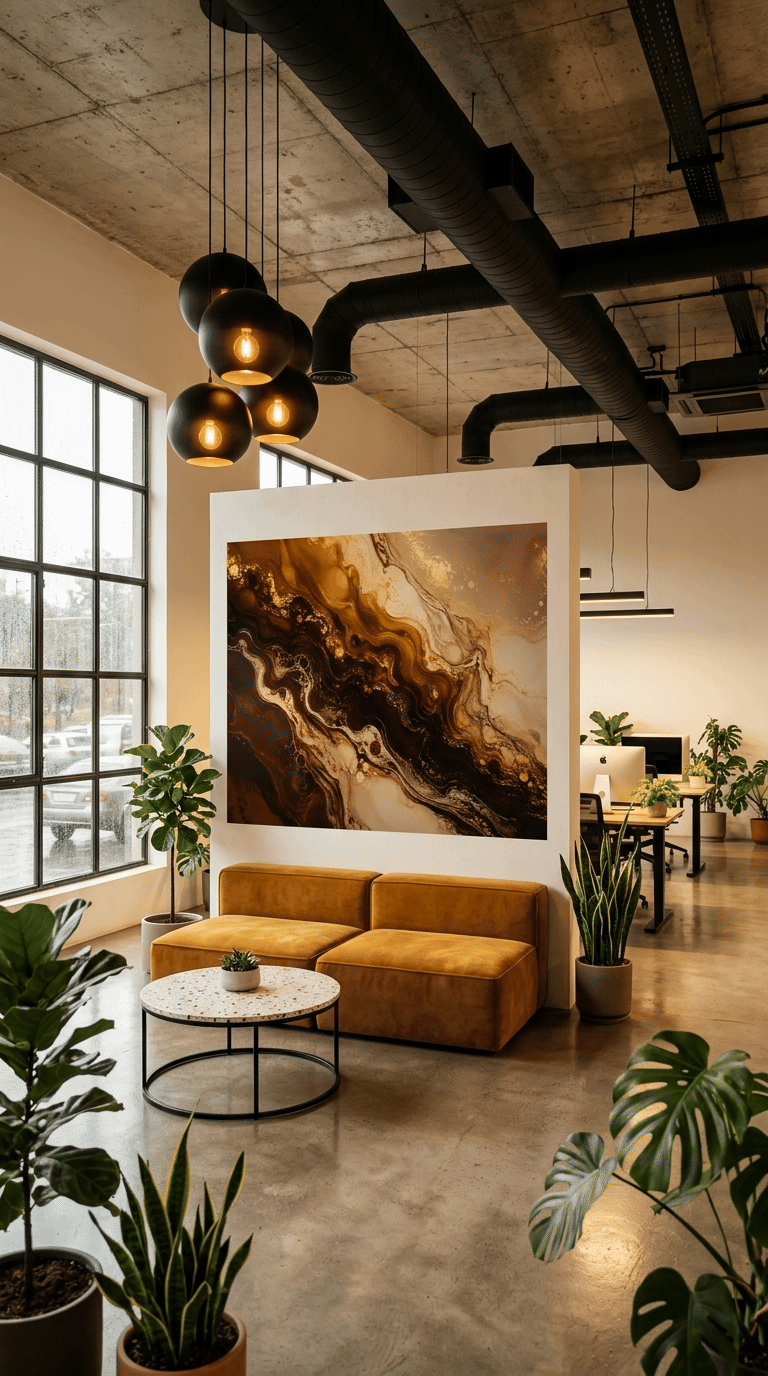 Buna Flow Liquid Abstract in Earth Tones Canvas