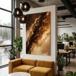 Buna Flow Liquid Abstract in Earth Tones Canvas