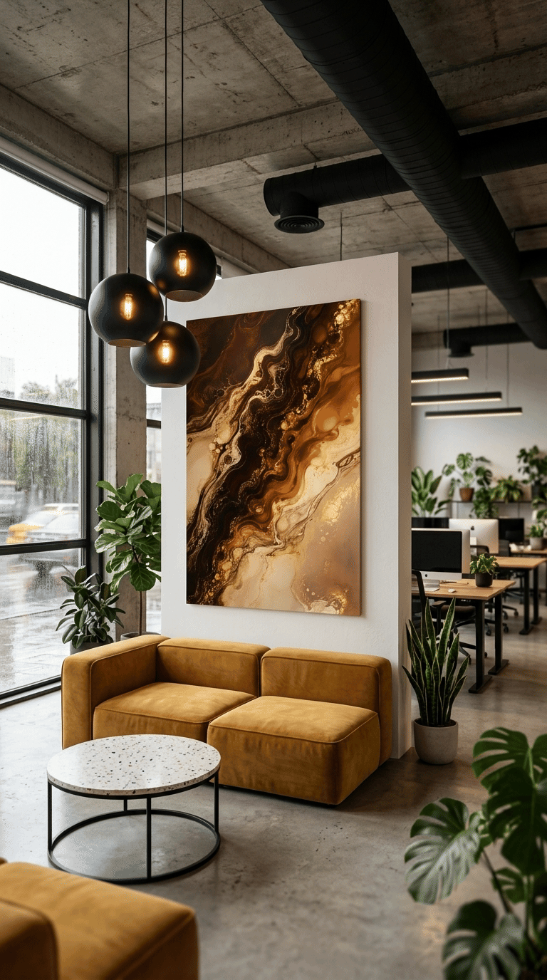 Buna Flow Liquid Abstract in Earth Tones Canvas