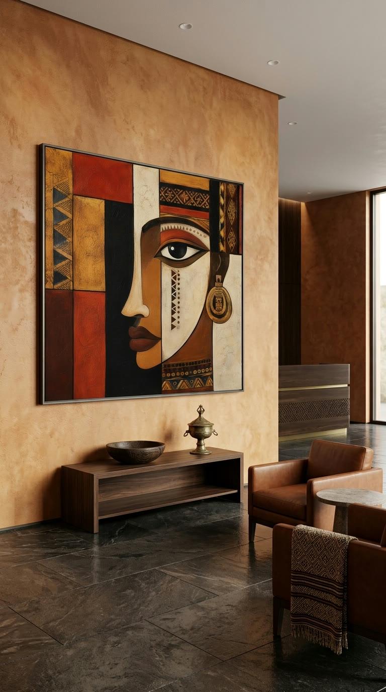 Ethiopian Geometric Woman | Contemporary African Fine Art Canvas