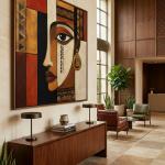 Ethiopian Geometric Woman | Contemporary African Fine Art Canvas