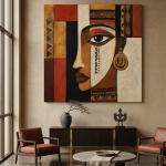 Ethiopian Geometric Woman | Contemporary African Fine Art Canvas
