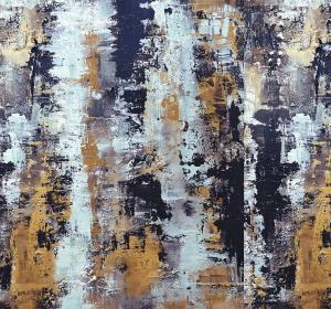 Ethiopian Gold & Midnight Abstract | Contemporary Textured Canvas Art