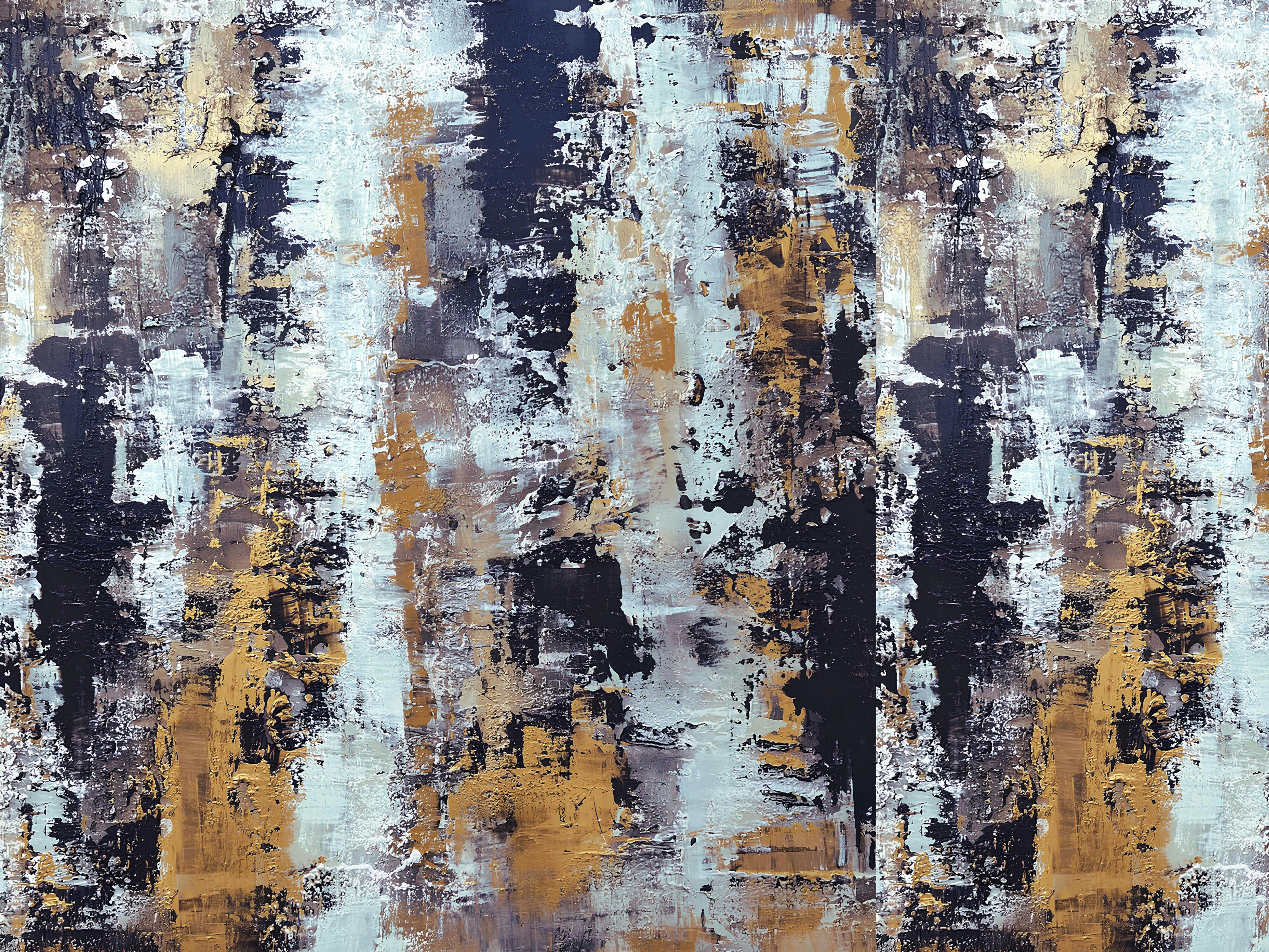 Ethiopian Gold & Midnight Abstract | Contemporary Textured Canvas Art
