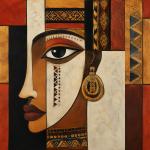 Ethiopian Geometric Woman | Contemporary African Fine Art Canvas