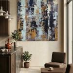 Ethiopian Gold & Midnight Abstract | Contemporary Textured Canvas Art