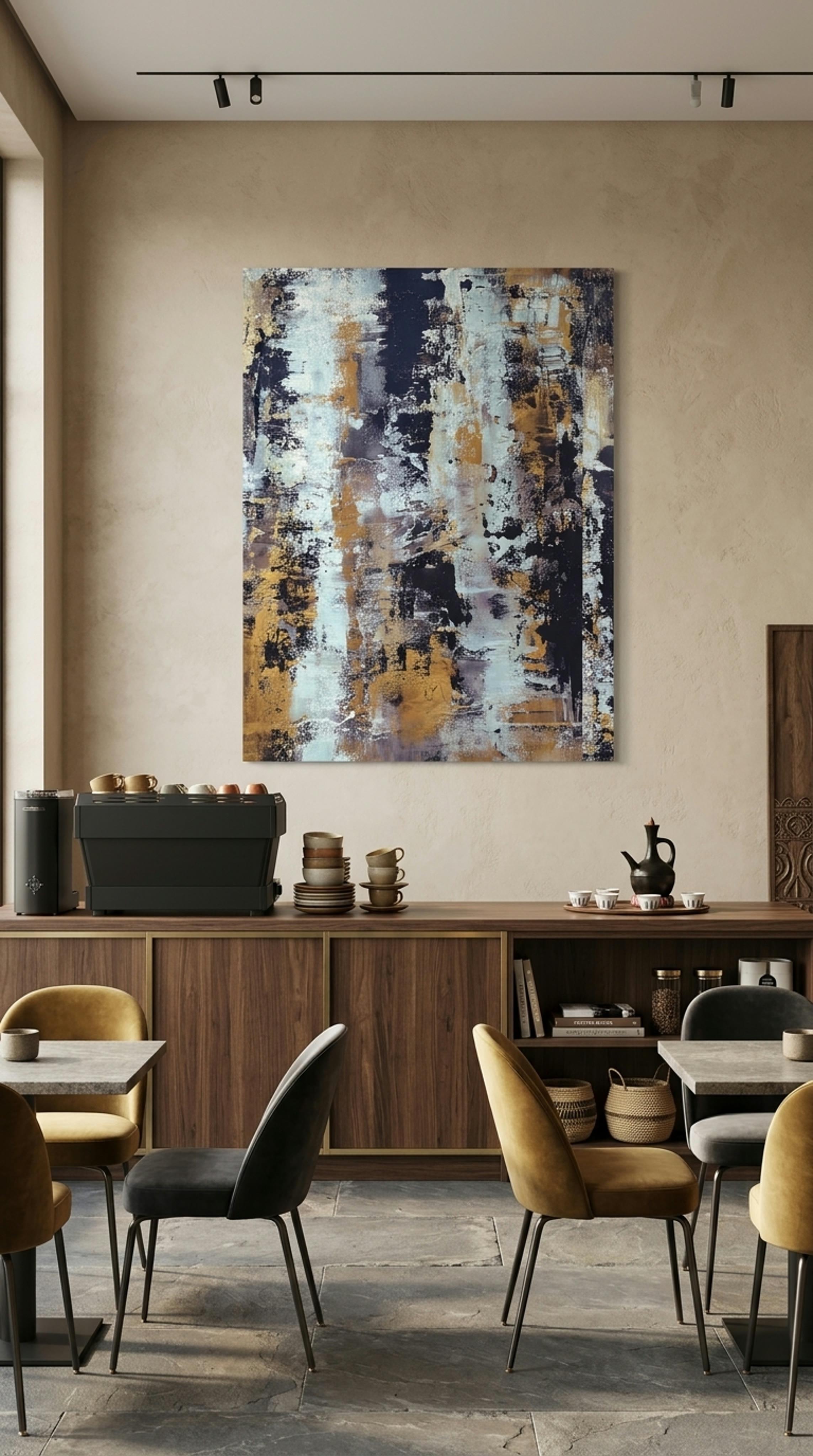 Ethiopian Gold & Midnight Abstract | Contemporary Textured Canvas Art