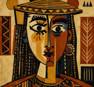 Queen of the African Sun | Abstract Portrait | canvas Addis