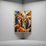 Abstract Merkato Market Rhythms Fine Art Print – Creative Agency Wall Decor