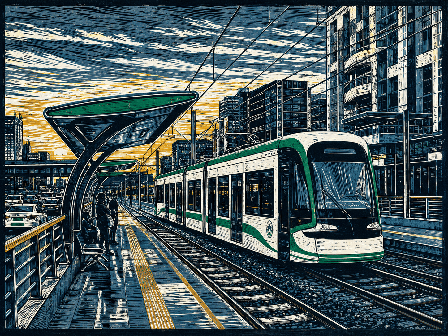 Mexico Boulevard Rhythms – Modern Addis Skyline Graphic Print
