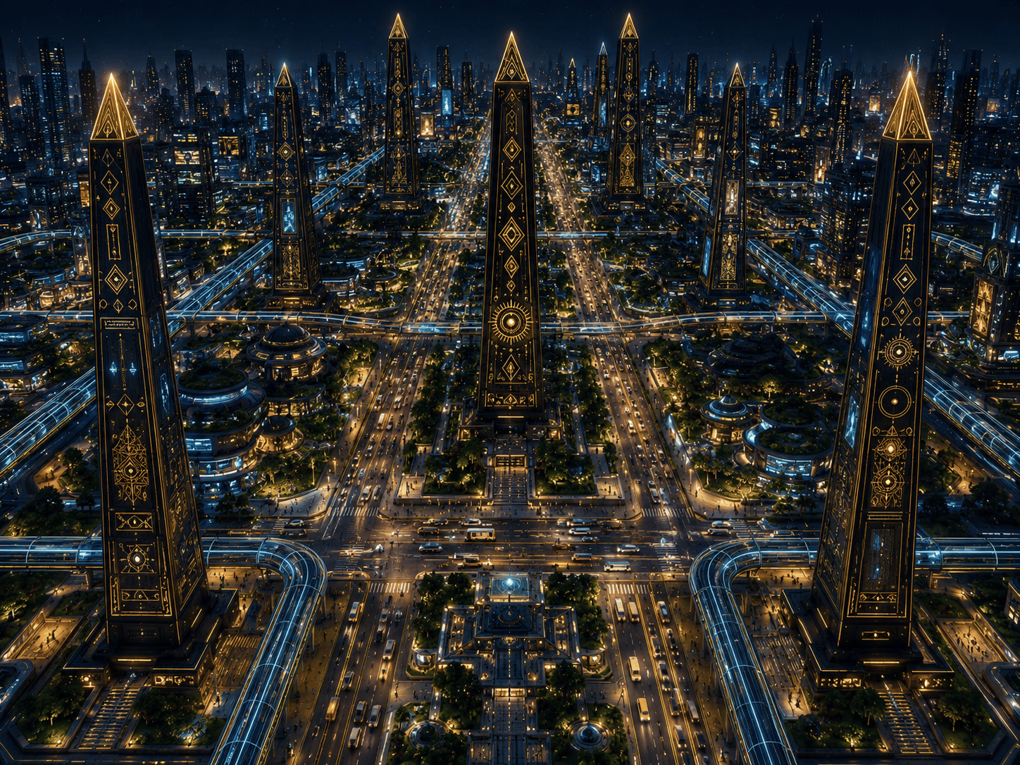 Skyline of New Axum – Premium Ethio-Futurism Canvas