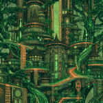Addis Tomorrow: Afro-Futuristic Eucalyptus Eco-Tower Canvas