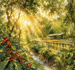 The Cradle of Coffee: Wild Kaffa Forest Impressionist Canvas