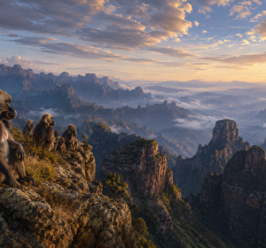 የሰሜን ቁንጮ - Simien Mountains Majestic Landscape Canvas