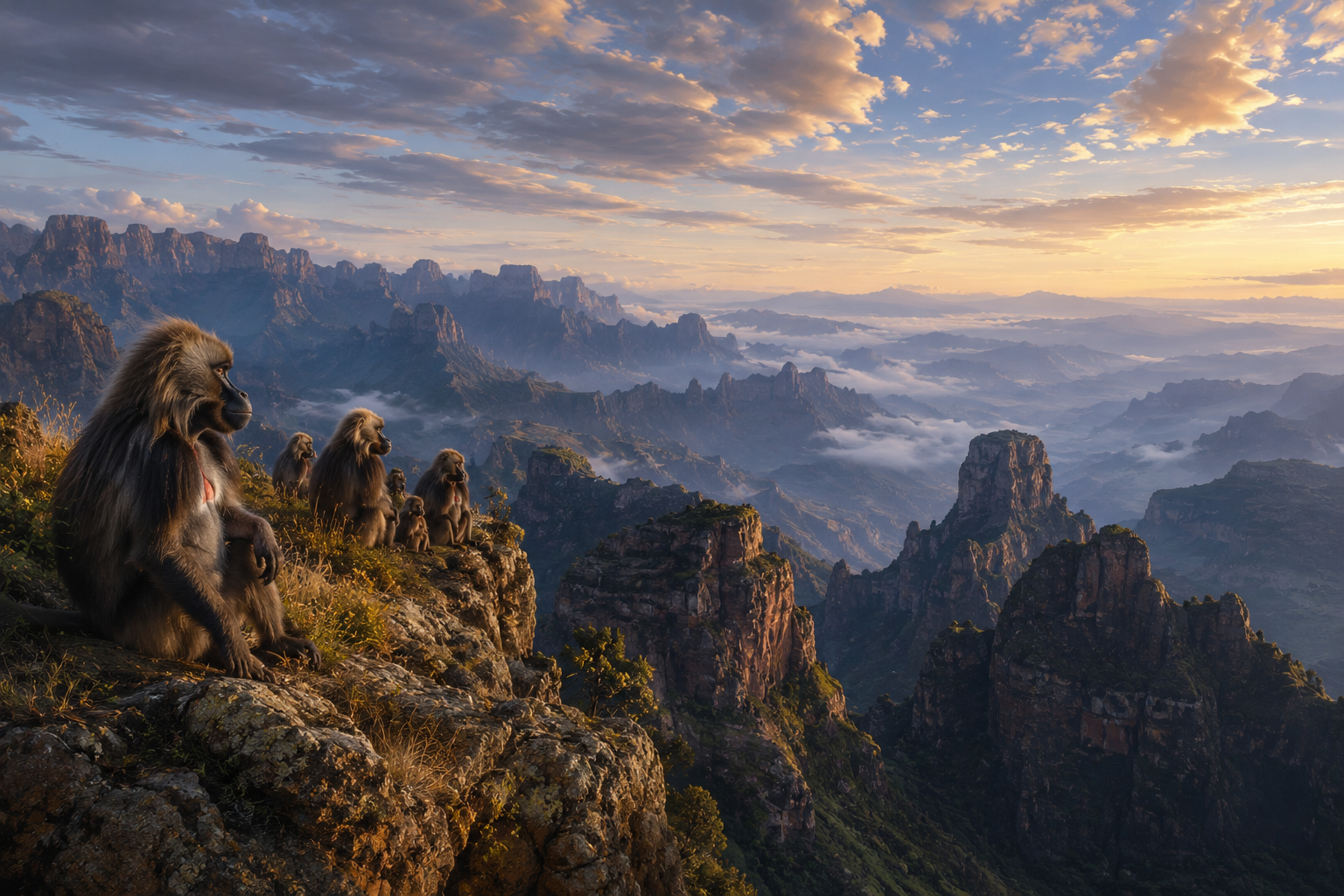 የሰሜን ቁንጮ - Simien Mountains Majestic Landscape Canvas