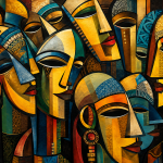 Echoes Beyond the Veil | Ethiopian-Inspired Abstract Canvas Art