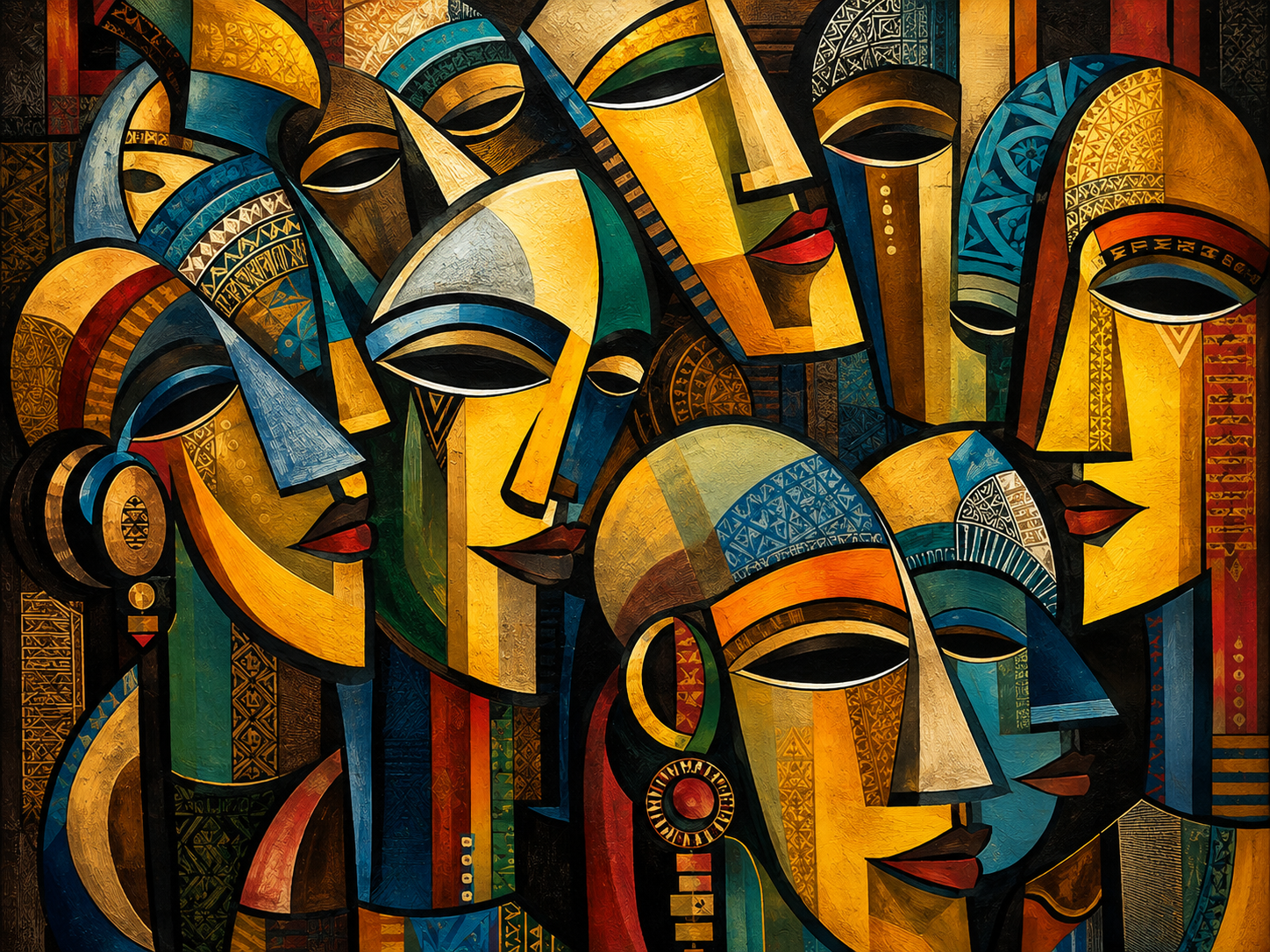 Echoes Beyond the Veil | Ethiopian-Inspired Abstract Canvas Art