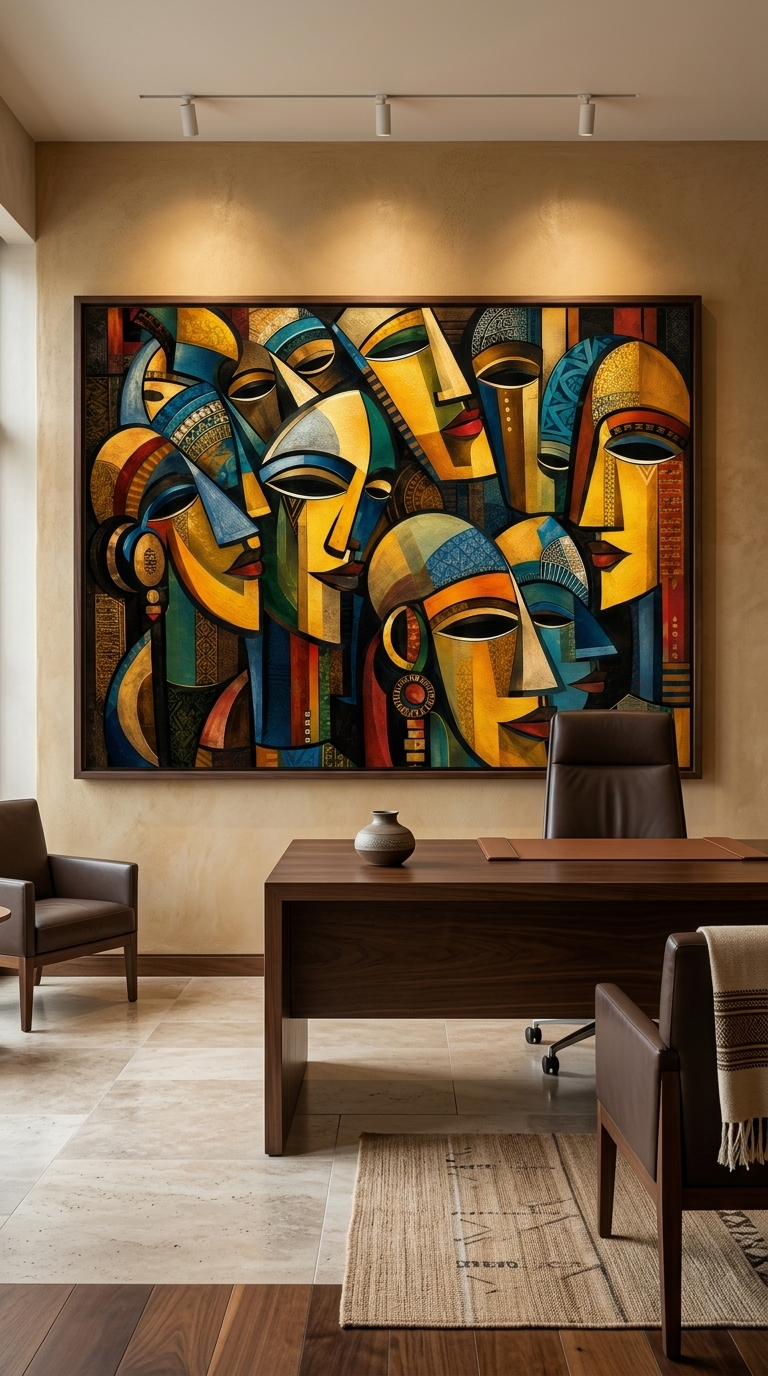 Echoes Beyond the Veil | Ethiopian-Inspired Abstract Canvas Art