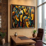 Echoes Beyond the Veil | Ethiopian-Inspired Abstract Canvas Art