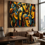 Echoes Beyond the Veil | Ethiopian-Inspired Abstract Canvas Art