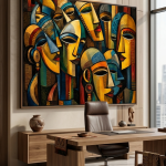 Echoes Beyond the Veil | Ethiopian-Inspired Abstract Canvas Art