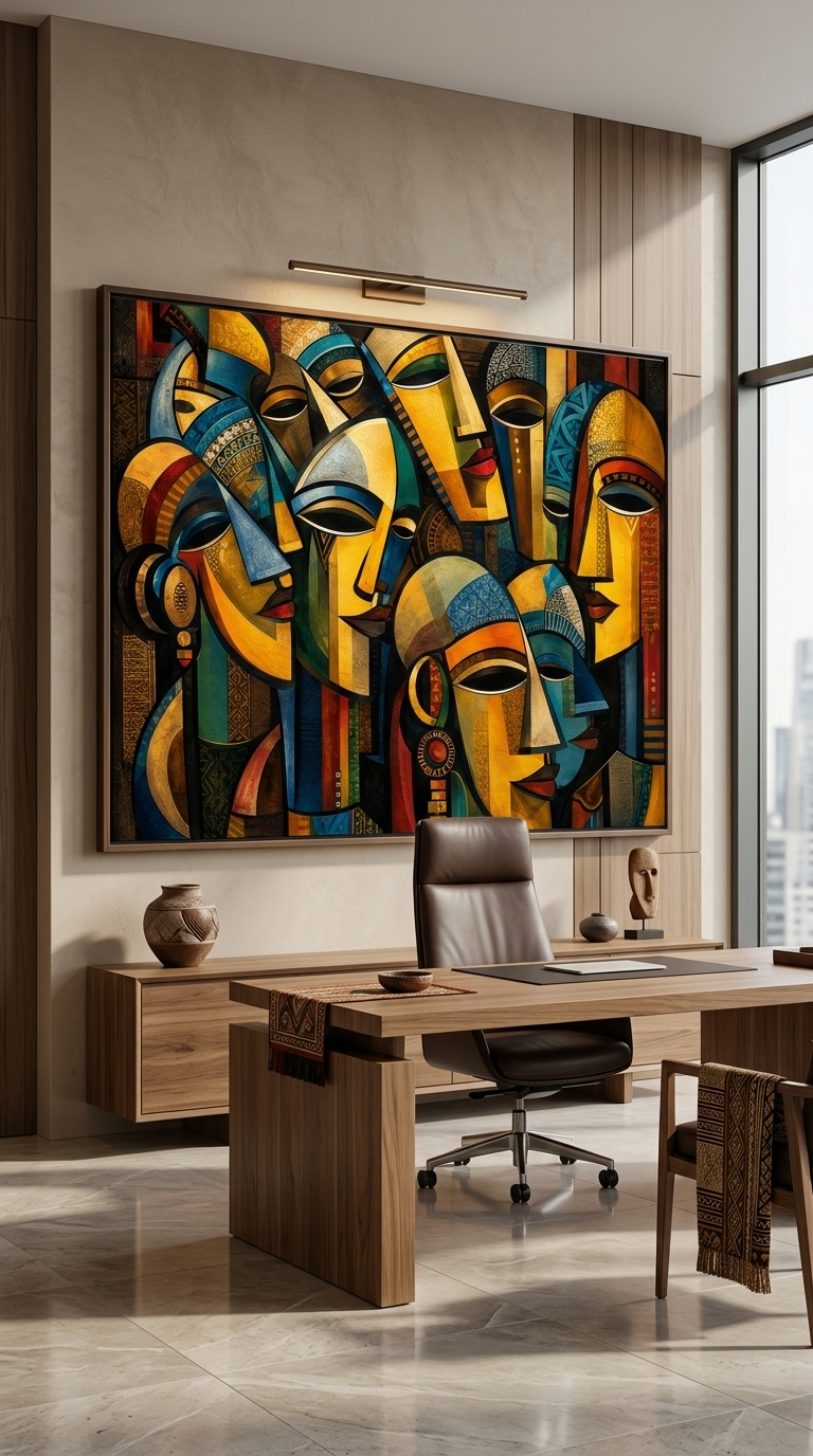 Echoes Beyond the Veil | Ethiopian-Inspired Abstract Canvas Art