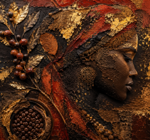 Espresso and Terracotta Heavy Impasto Abstract