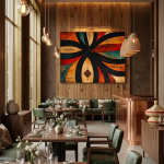 Ethiopian Abstract Canvas Art – Modern African Geometric Wall Decor
