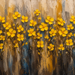 Ethiopian Adey Abeba – Golden Bloom | Premium Floral Canvas Wall Art