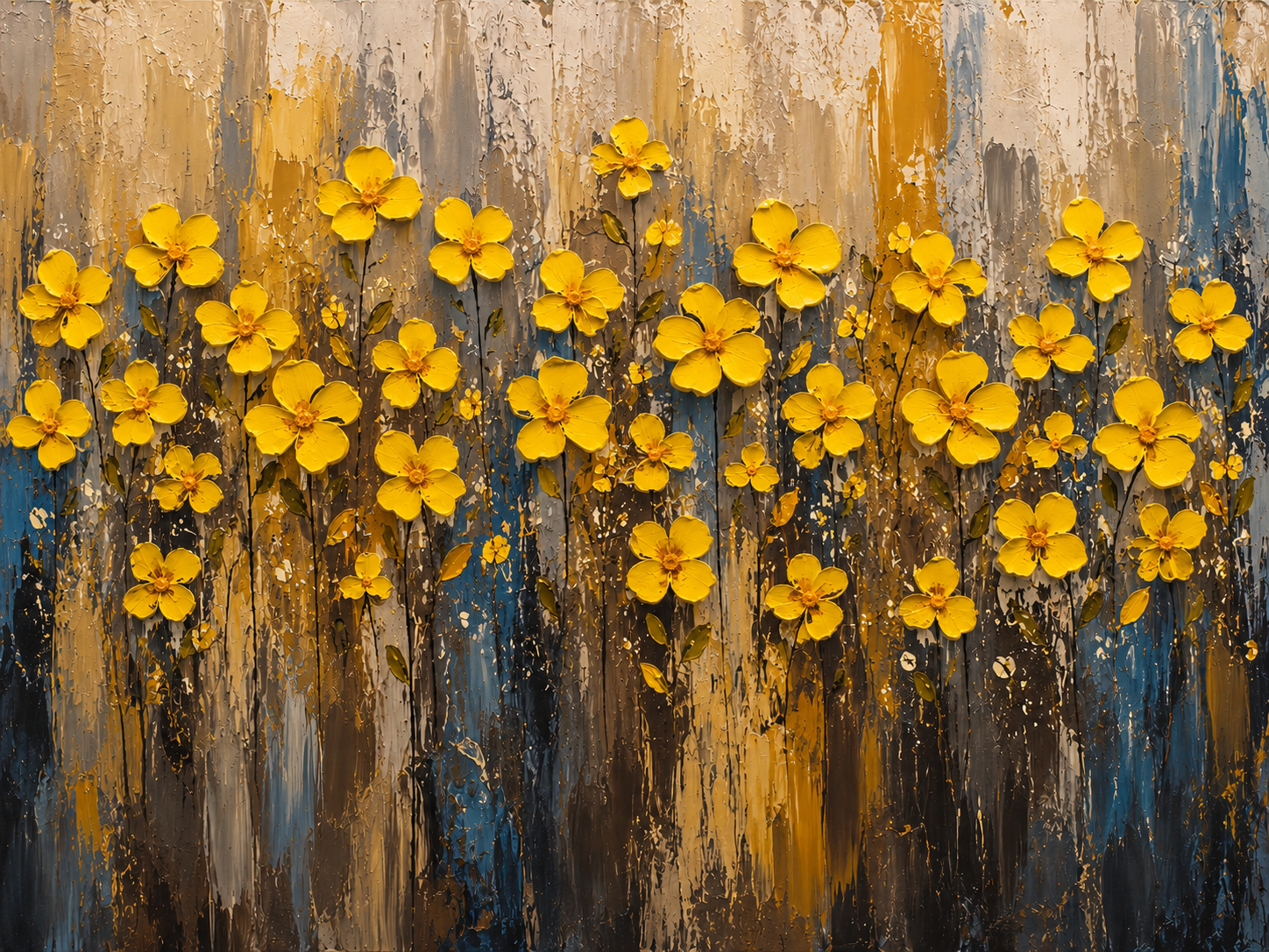 Ethiopian Adey Abeba – Golden Bloom | Premium Floral Canvas Wall Art