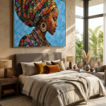 Ethiopian Woman Mosaic Canvas Art – African Woman Portrait Wall Decor