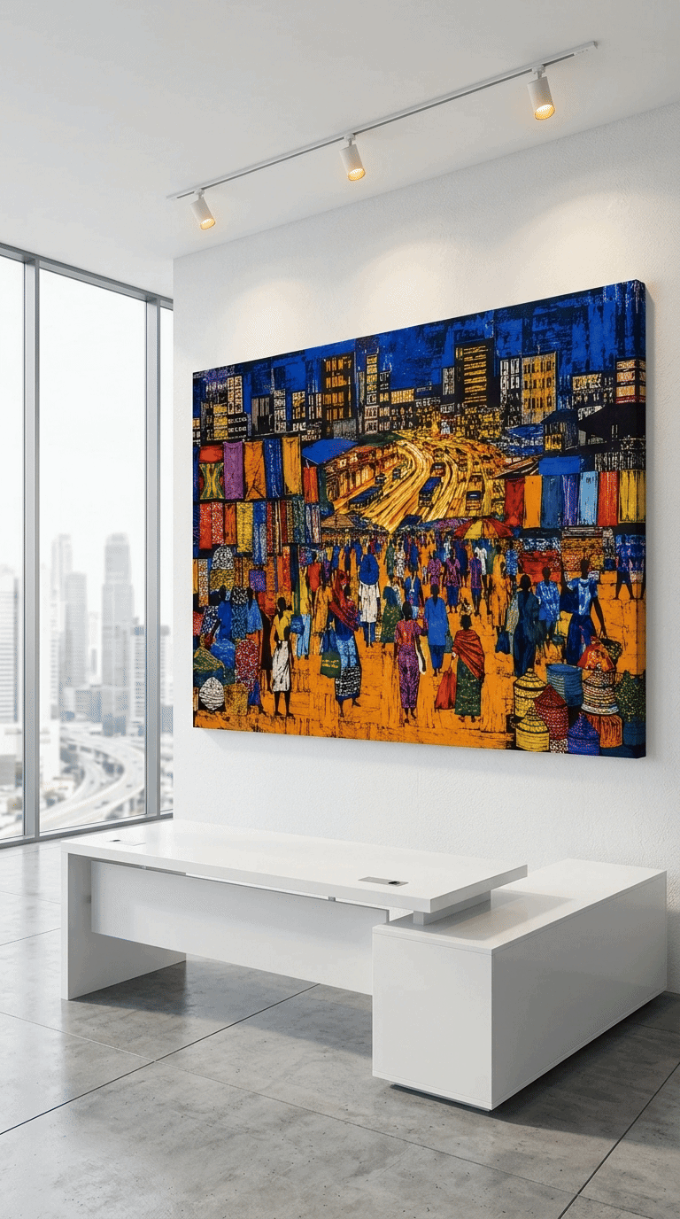 Pulse of Merkato: Expressionist High-Contrast Urban Canvas